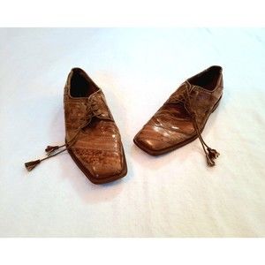 Giorgio Brutini Genuine EEL Skin Men’s Shoes Size 9m Brown Private Collection